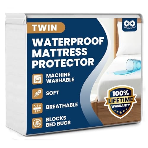 Everlasting Comfort Premium Twin Size Mattress Protector - Waterproof & Hypoallergenic, Noiseless Design, Washable Cover, 18" Deep Pocket, Bed Bug & Dust Mite Protection Cover for Sleep Hygiene - Image 1