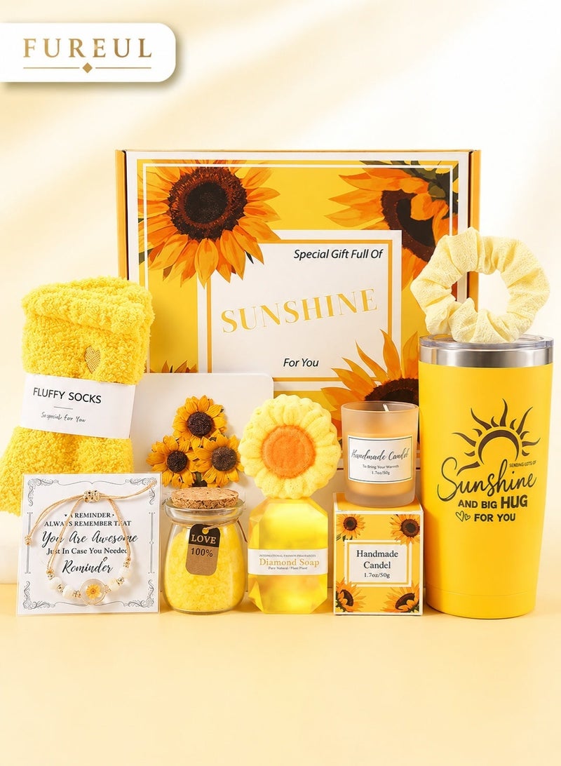 FUREUL Gifts Basket for Women - Mother's Day, Birthday Gifts for Women, Relaxing Spa Gift Basket Set, Unique Gift Ideas for Women, Gifts for Mom Sister Best Friend Wife, Coworker Teacher Nurse Gifts for Women Combined Materials - Image 1