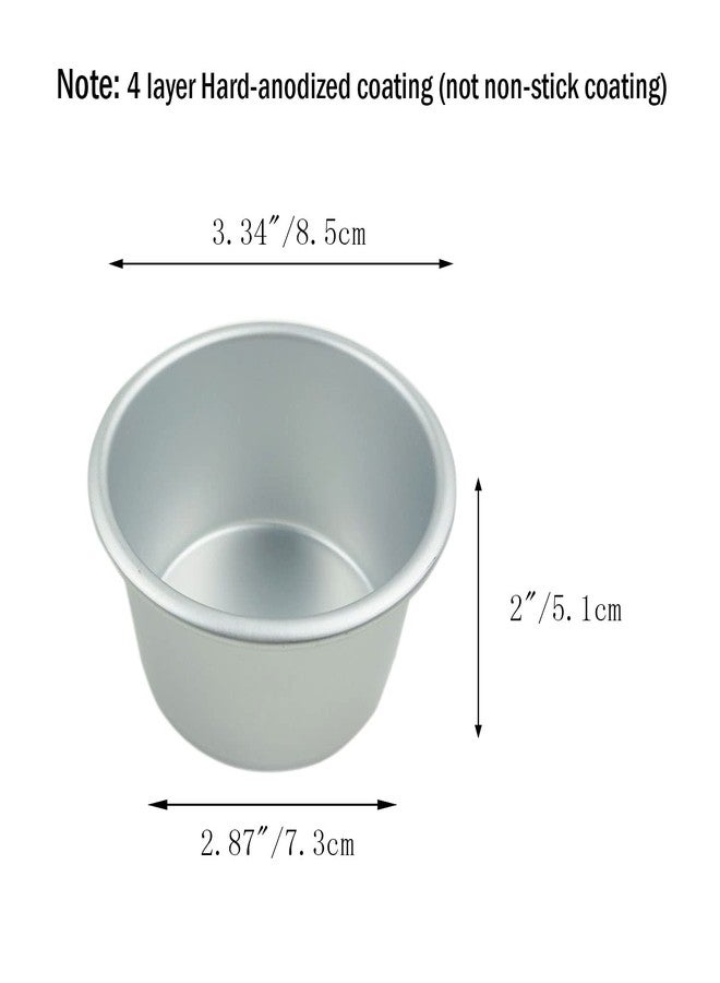 Proshopping 6 Packs Popover Pan， Large Individual Muffin Mold, Aluminium Pudding Cup, Chocolate Molten Mould, Raspberry Souffle Baking Maker, Brownie Tumbler -for Pie, Egg Tart, Cake (Size 3.4"x 2") - Image 2