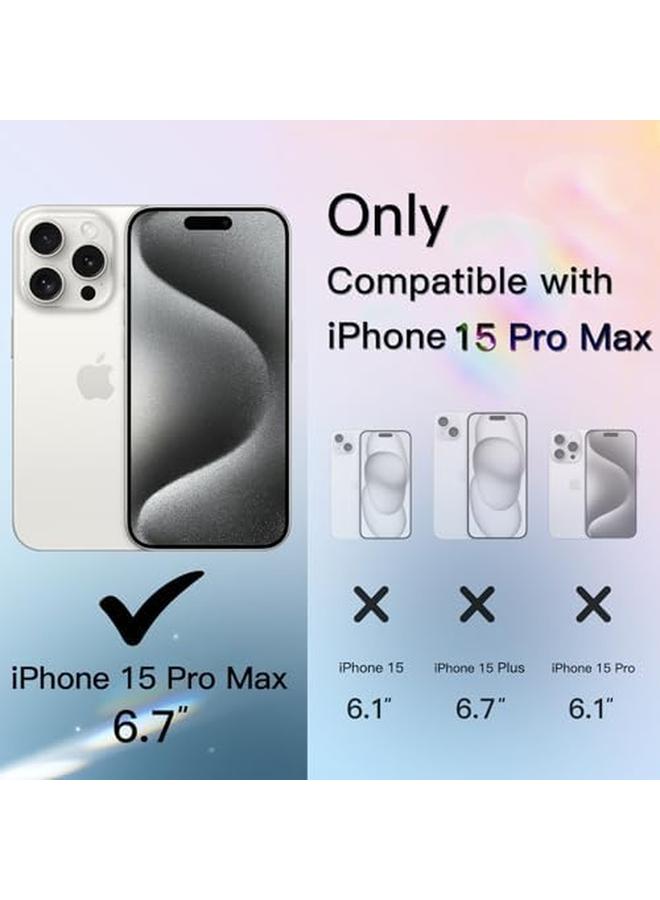 جي تيك جراب لامع لهاتف Iphone 15 Pro Max مقاس 6.7 بوصة متوافق مع Magsafe شفاف لامع لطيف للنساء والفتيات غطاء هاتف لامع ومضاد للصدمات مغناطيسي شفاف - Image 2