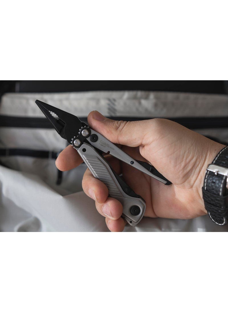 SOG SOG Everyday Daily Solution EDC CRYO D2 Steel Compact Pocket Size Flash MT Multi-Tool, 7 Tools, Stainless-Steel Housing, Silver & Black  - Image 3