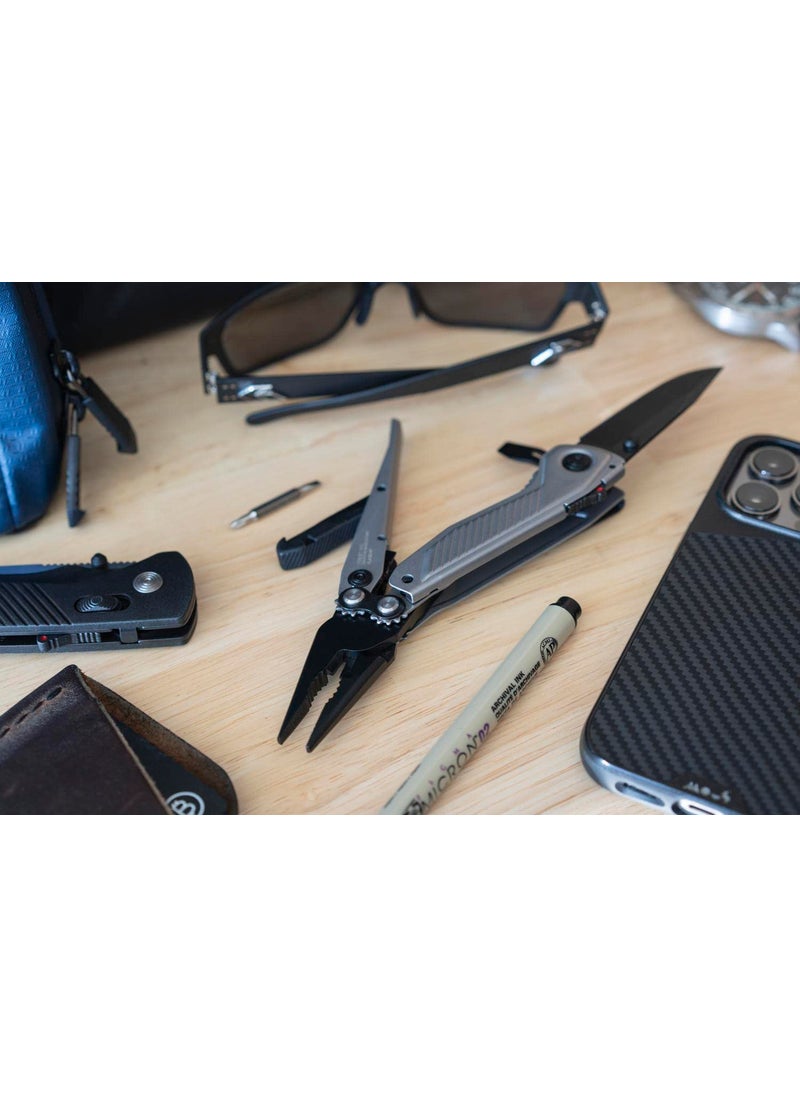 SOG SOG Everyday Daily Solution EDC CRYO D2 Steel Compact Pocket Size Flash MT Multi-Tool, 7 Tools, Stainless-Steel Housing, Silver & Black  - Image 4