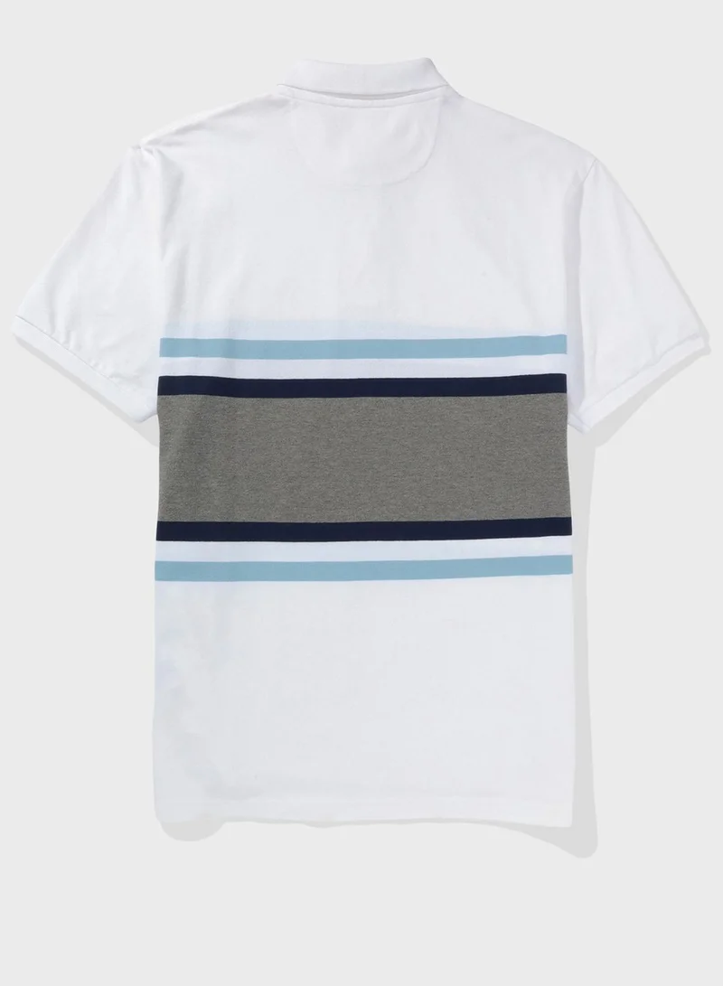 امريكان ايجل Striped Pique Polo