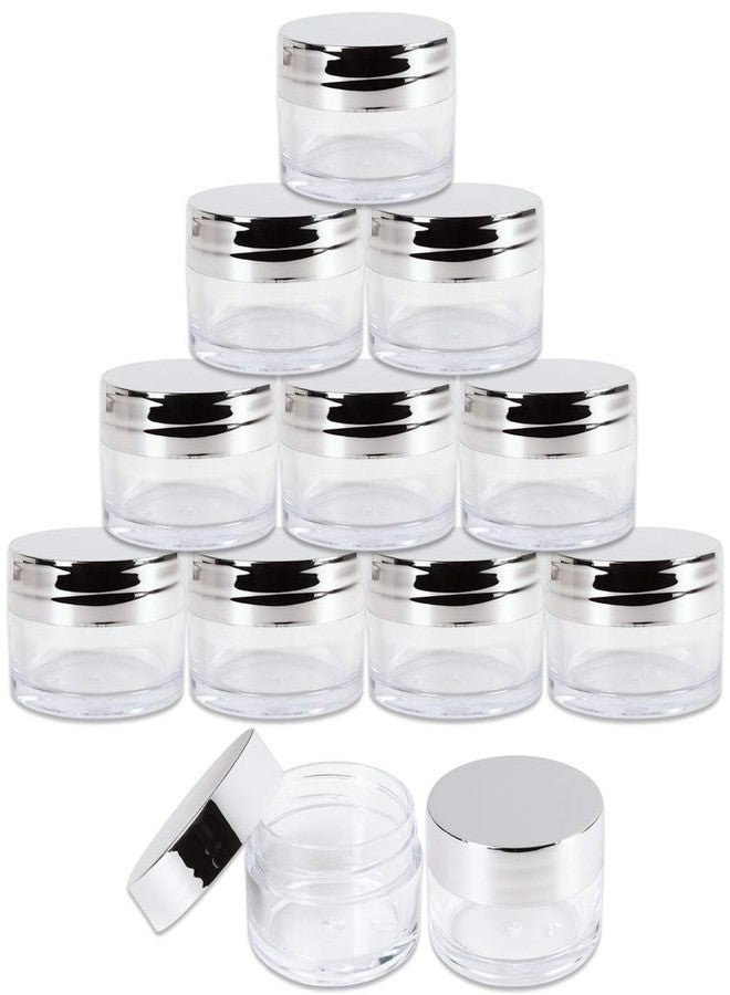 Beauticom 20g/20ml USA Acrylic Round Clear Jars with Lids for Lip Balms, Creams, Make Up, Cosmetics, Samples, Ointments and other Beauty Products (12 Pieces, Silver Lid (Flat Top)) - Image 4