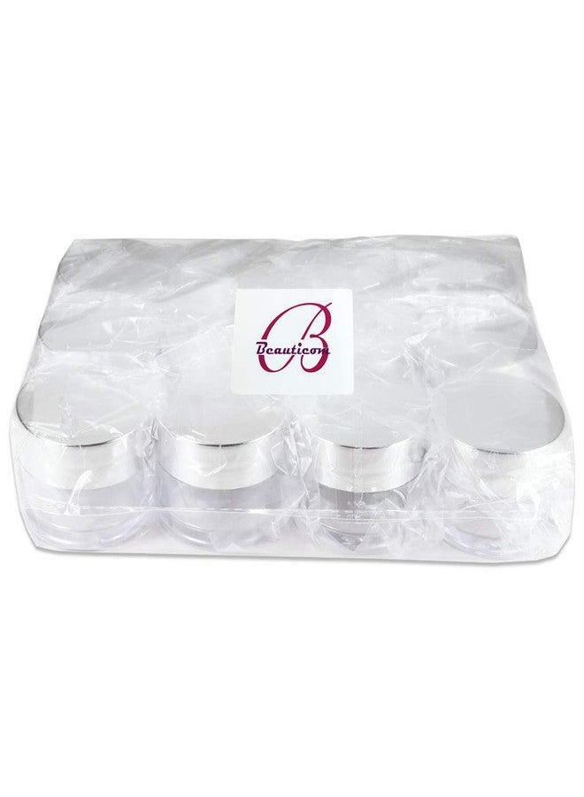 Beauticom 20g/20ml USA Acrylic Round Clear Jars with Lids for Lip Balms, Creams, Make Up, Cosmetics, Samples, Ointments and other Beauty Products (12 Pieces, Silver Lid (Flat Top)) - Image 5