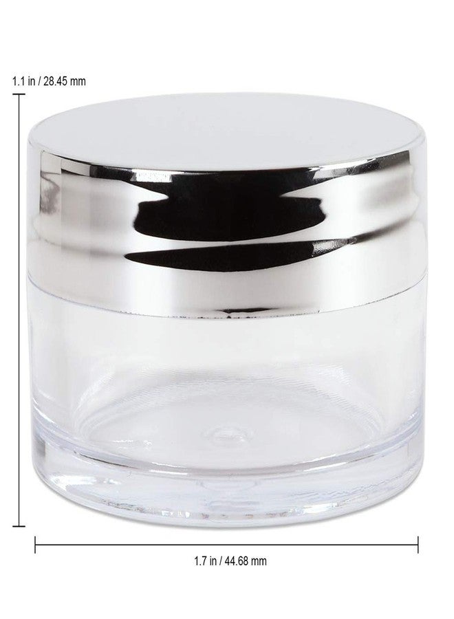 Beauticom 20g/20ml USA Acrylic Round Clear Jars with Lids for Lip Balms, Creams, Make Up, Cosmetics, Samples, Ointments and other Beauty Products (12 Pieces, Silver Lid (Flat Top)) - Image 2