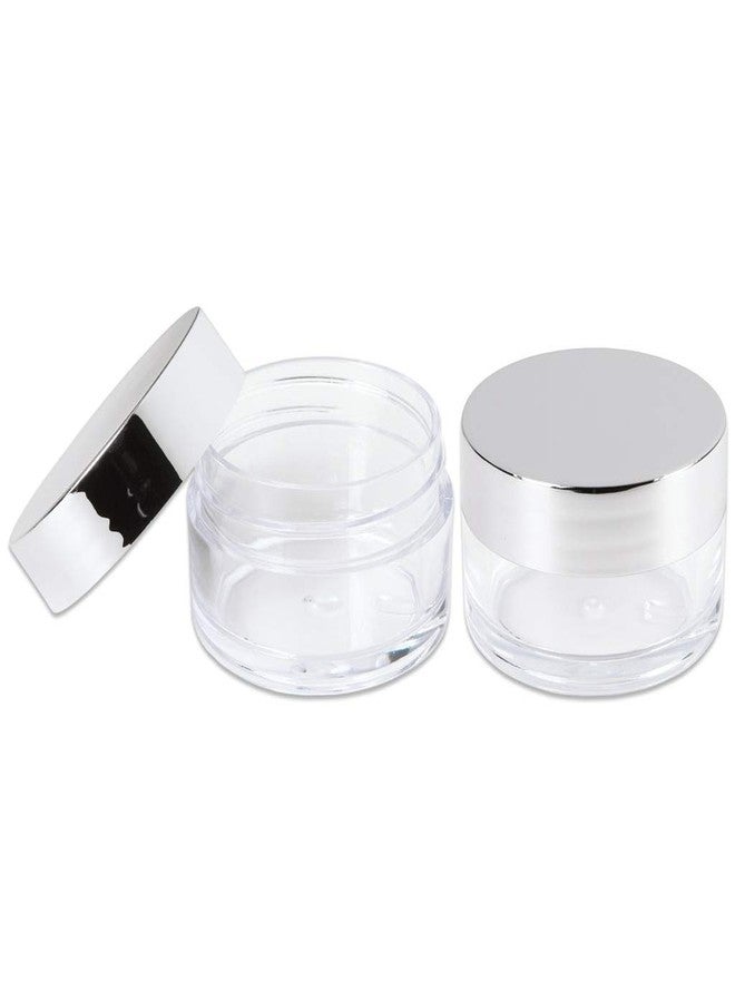 Beauticom 20g/20ml USA Acrylic Round Clear Jars with Lids for Lip Balms, Creams, Make Up, Cosmetics, Samples, Ointments and other Beauty Products (12 Pieces, Silver Lid (Flat Top)) - Image 3
