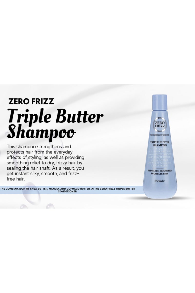 Zero Frizz Triple Butter Shampoo For Frizzy Hair - 355ml - Image 3
