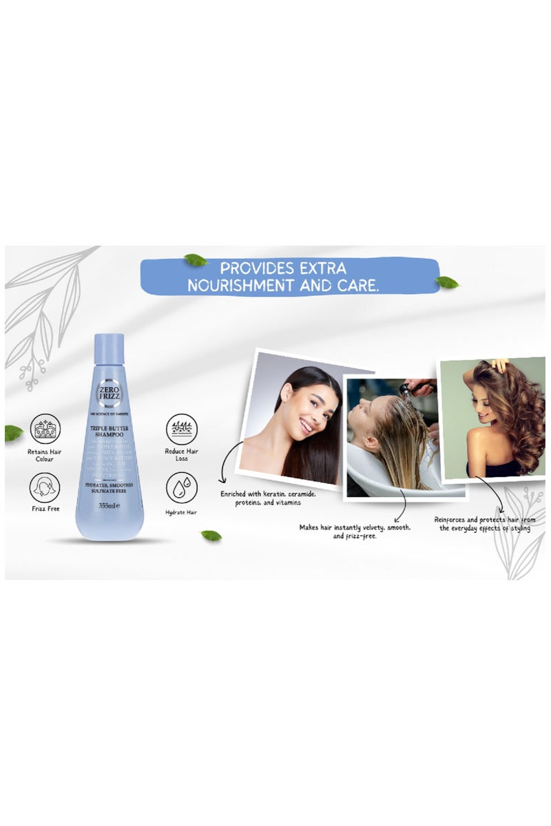 Zero Frizz Triple Butter Shampoo For Frizzy Hair - 355ml - Image 4