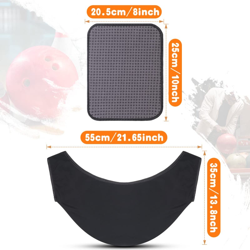 Zhanmai 3 Pcs Bowling Cleaning Kit Including 1 Pcs Bowling Ball Polisher and 2 Pieces Towels 10 x 8 Inches See Saw Bag Cleaner Black Microfiber Polisher Easy Grip Rag - Image 2