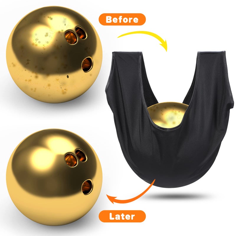 Zhanmai 3 Pcs Bowling Cleaning Kit Including 1 Pcs Bowling Ball Polisher and 2 Pieces Towels 10 x 8 Inches See Saw Bag Cleaner Black Microfiber Polisher Easy Grip Rag - Image 5