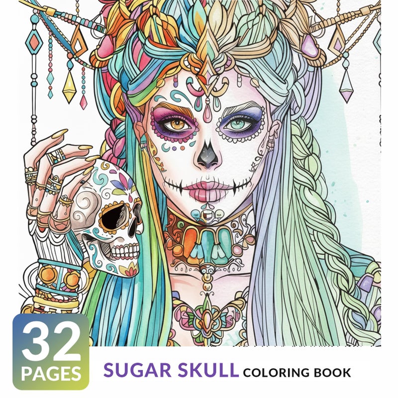 FunLavie FUN LAVIE Sugar Skull Coloring Book for Adults â€“ Elegant Floral Sugar Skull Lady Designs for Women Mindfulness, Stress Relief & Relaxation, Spiral Bound, Perfect Day of The Dead Art Gift - Image 3