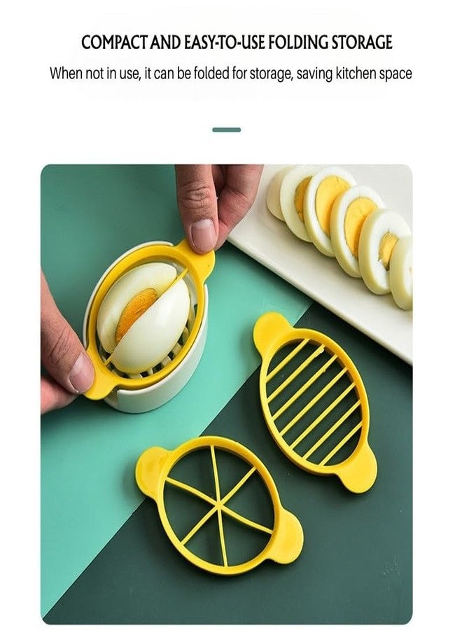 MIXNEX 3-in-1 Egg Slicer for Hard-Boiled Eggs, Preserved Eggs, Century Eggs - Multi-Functional Kitchen Egg Cutter with Stainless Steel Wires - Cross-Border Household Tool for Even, Clean Cuts (Blue) - Image 4