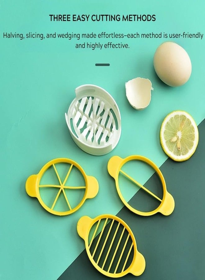 MIXNEX 3-in-1 Egg Slicer for Hard-Boiled Eggs, Preserved Eggs, Century Eggs - Multi-Functional Kitchen Egg Cutter with Stainless Steel Wires - Cross-Border Household Tool for Even, Clean Cuts (Blue) - Image 3