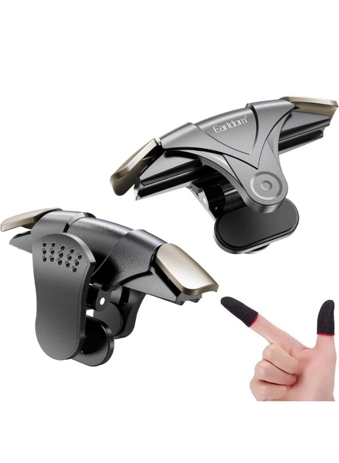 Earldom ET-F09 Dual Fan Mobile Phone Gaming Trigger with Mobile Gaming Thumb & Finger Sleeves Combo Fast-Response Capacitive Triggers for Mobile Gaming - Image 1