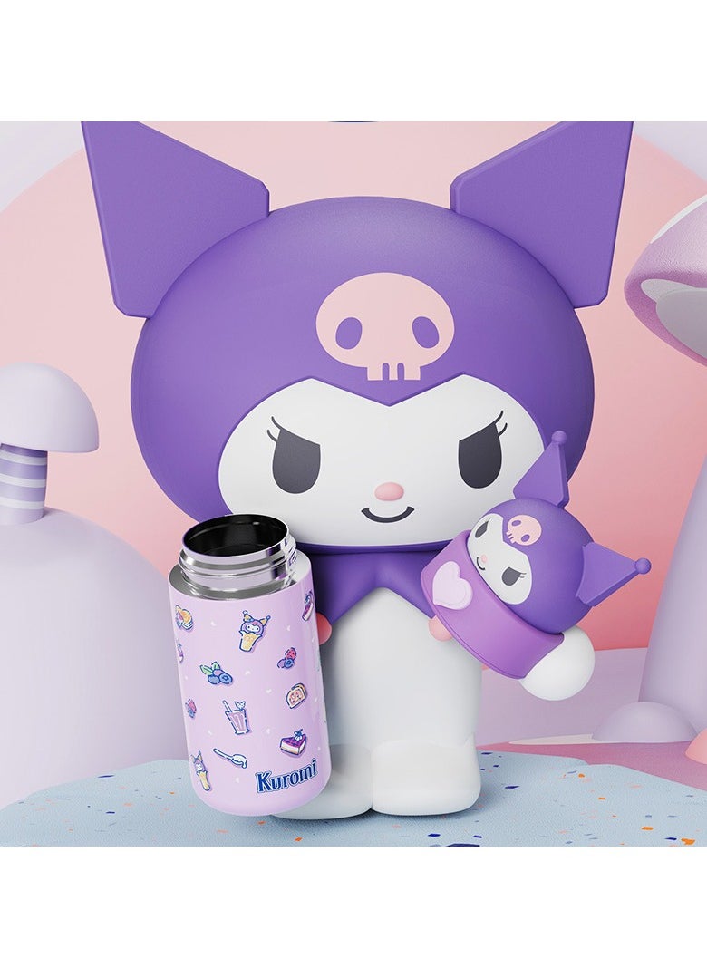 Jorunb - Cute Water Bottle Cartoon Thermos Water Bottle Cute Insulated Water Bottle Stainless Steel Water Cup for Hot or Cold Drinks Adorable Travel Mug School Boys Girls 350ML/12.3oz (Purple) - Image 1