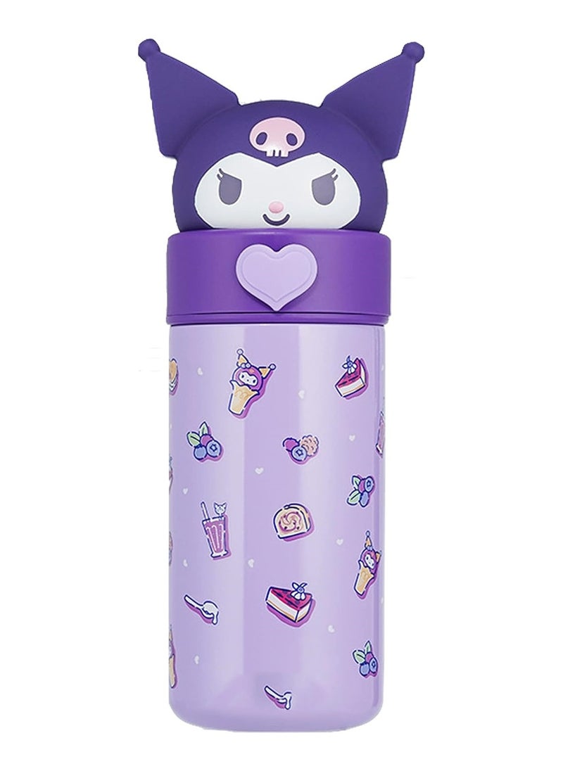 Jorunb - Cute Water Bottle Cartoon Thermos Water Bottle Cute Insulated Water Bottle Stainless Steel Water Cup for Hot or Cold Drinks Adorable Travel Mug School Boys Girls 350ML/12.3oz (Purple) - Image 1