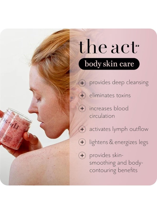 THE ACT Detox Organic Body Scrub with Himalayan u0026 Sea Salt - Anti Cellulite Nourishing Restores Cleanser Scrubs for Legs, Feet, Hands - Gifts for Women Men, Home Spa Care, Vegan (10.58 Oz, Grapefruit) - Image 3