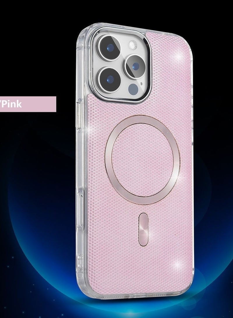 JSJM IP16 PRO MAX SHINING WITH MAGSAFE MAGNETIC CASE IPHONE 16 PRO MAX (Design- 140) [PINK Color]
