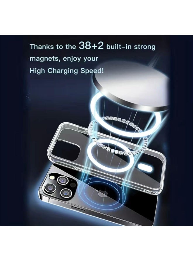 Magnetic for iPhone 13 Case [Compatible with Magsafe] [Military-Grade Protection] Thickened Anti-Drop Transparent Anti-Yellowing Protective case (Transparent, iPhone 13) - Image 5