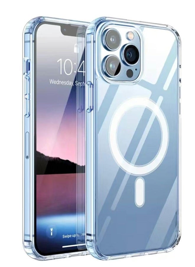 Magnetic for iPhone 13 Case [Compatible with Magsafe] [Military-Grade Protection] Thickened Anti-Drop Transparent Anti-Yellowing Protective case (Transparent, iPhone 13) - Image 1