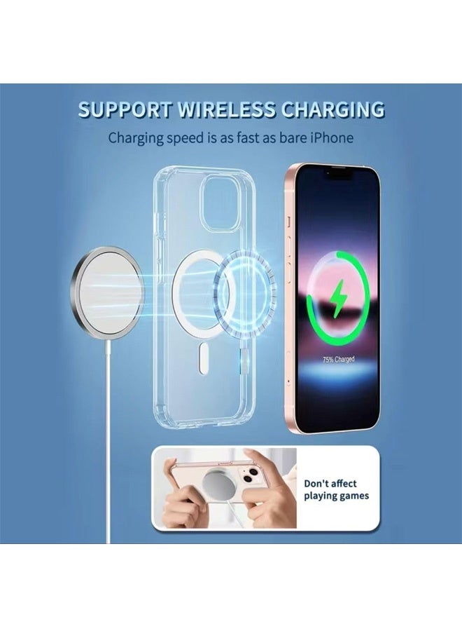 Magnetic for iPhone 13 Case [Compatible with Magsafe] [Military-Grade Protection] Thickened Anti-Drop Transparent Anti-Yellowing Protective case (Transparent, iPhone 13) - Image 2