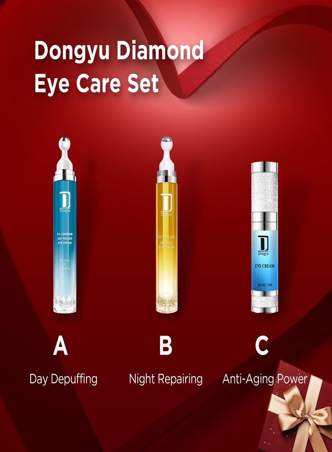 Dongyu Caffeine Eye Cream Set: Eye Serum Kit for Dark Circles Puffiness - Self Care Gifts for Women Birthday Gifts for Her - Image 5