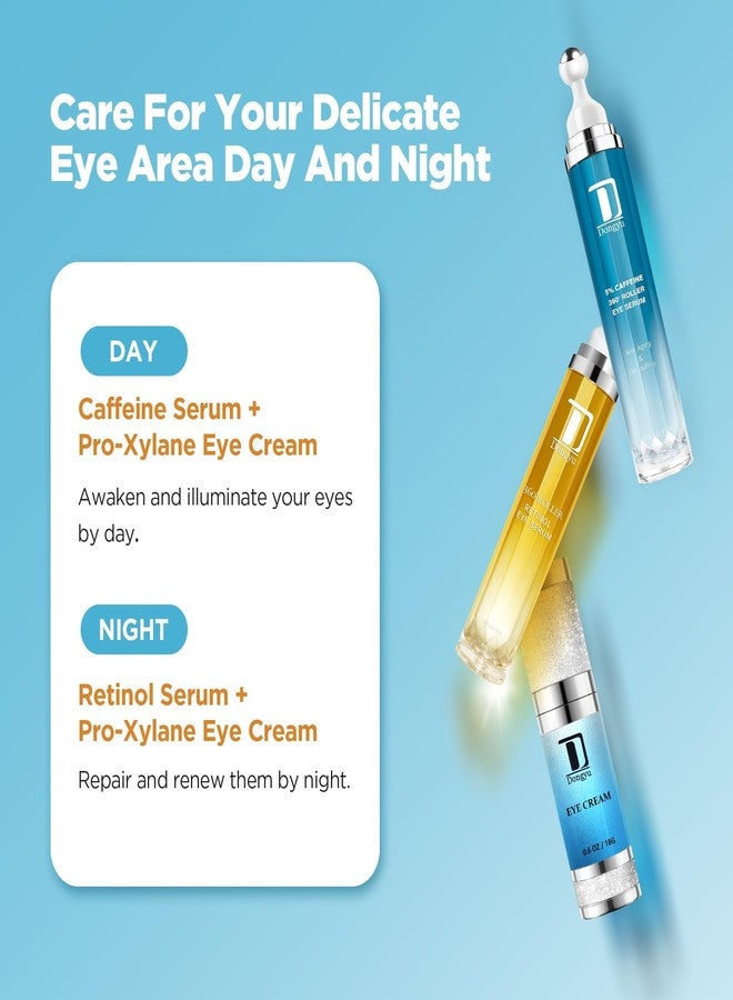 Dongyu Caffeine Eye Cream Set: Eye Serum Kit for Dark Circles Puffiness - Self Care Gifts for Women Birthday Gifts for Her - Image 3