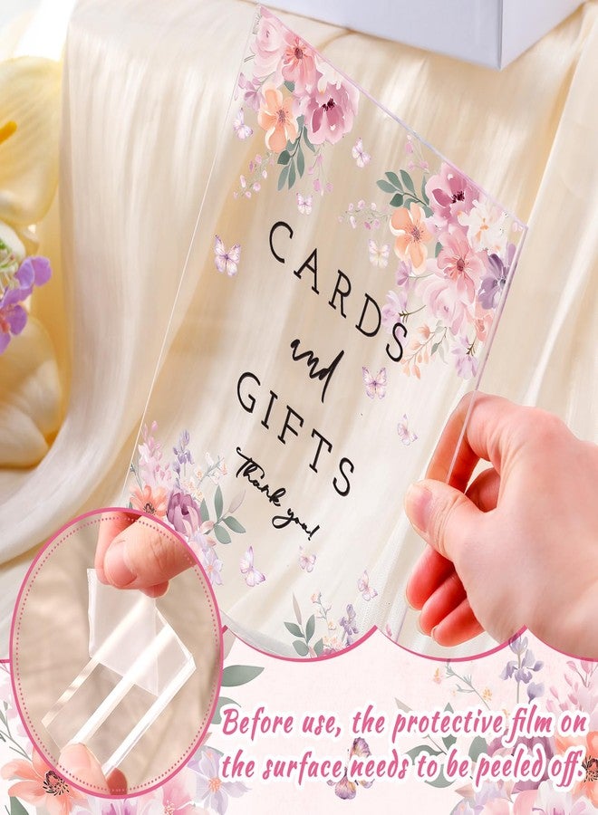 Vercraft 6 Pcs Pink Floral Baby in Bloom Baby Shower Table Decorations Take One Sign Thank You Pastel Acrylic Sign Centerpieces with Stand 5 x 7" Spring Birthday Party Decorations for Guests Gifts - Image 4