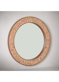 Inez Wooden Frame Round Mirror 80 x 3.5 x 80 cm
