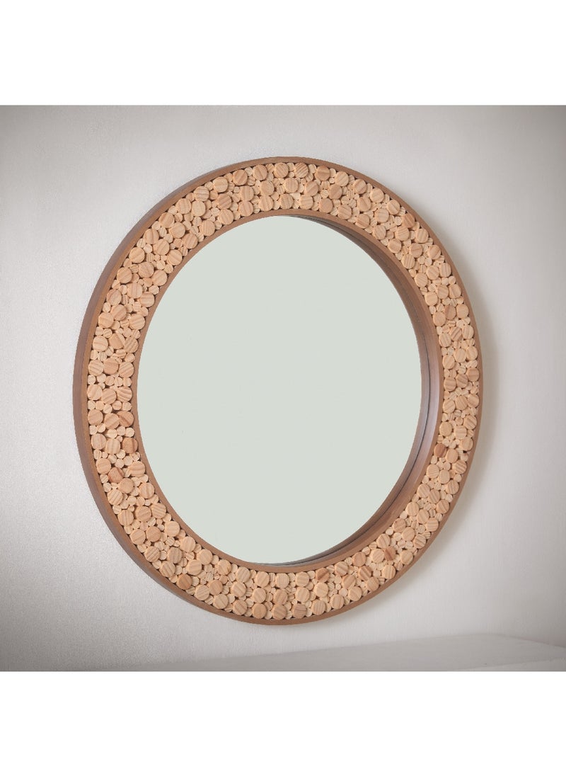 Home Box - Inez Wooden Frame Round Mirror 80 x 3.5 x 80 cm - Image 1