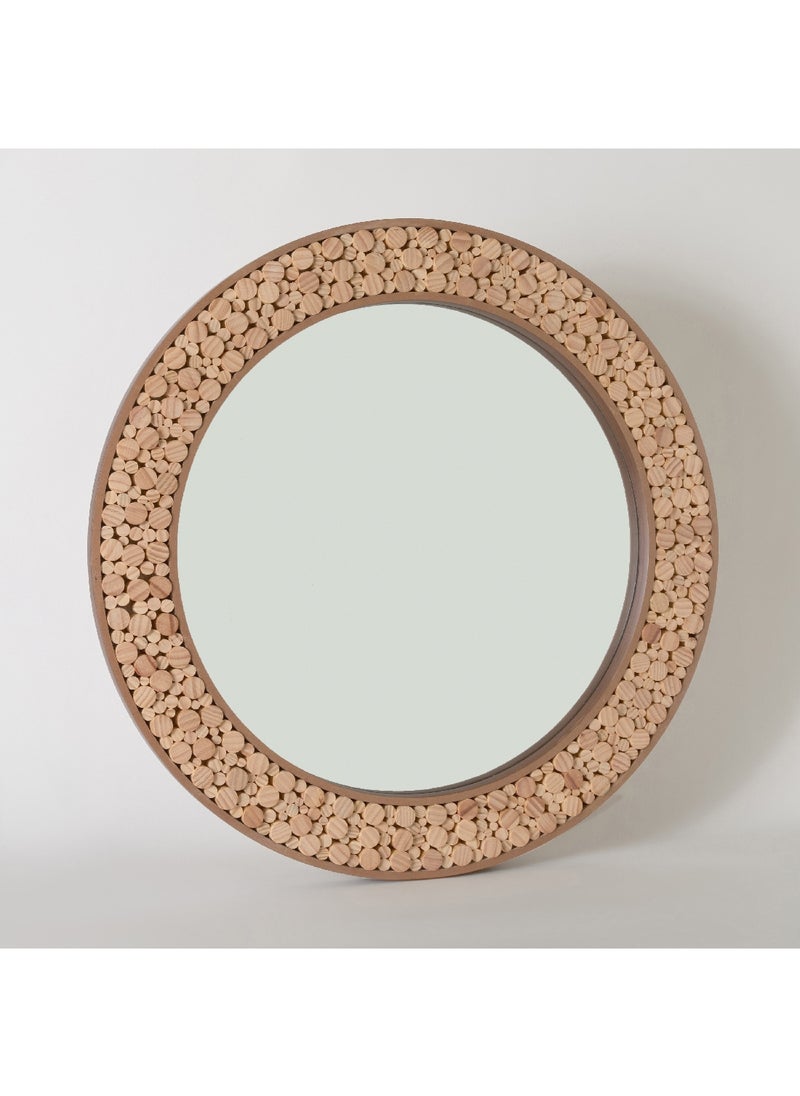 Home Box - Inez Wooden Frame Round Mirror 80 x 3.5 x 80 cm - Image 1