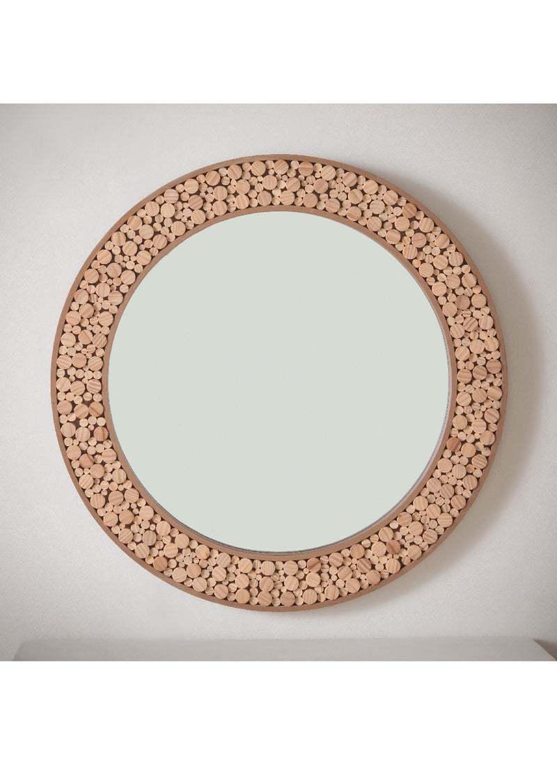 Home Box - Inez Wooden Frame Round Mirror 80 x 3.5 x 80 cm - Image 1