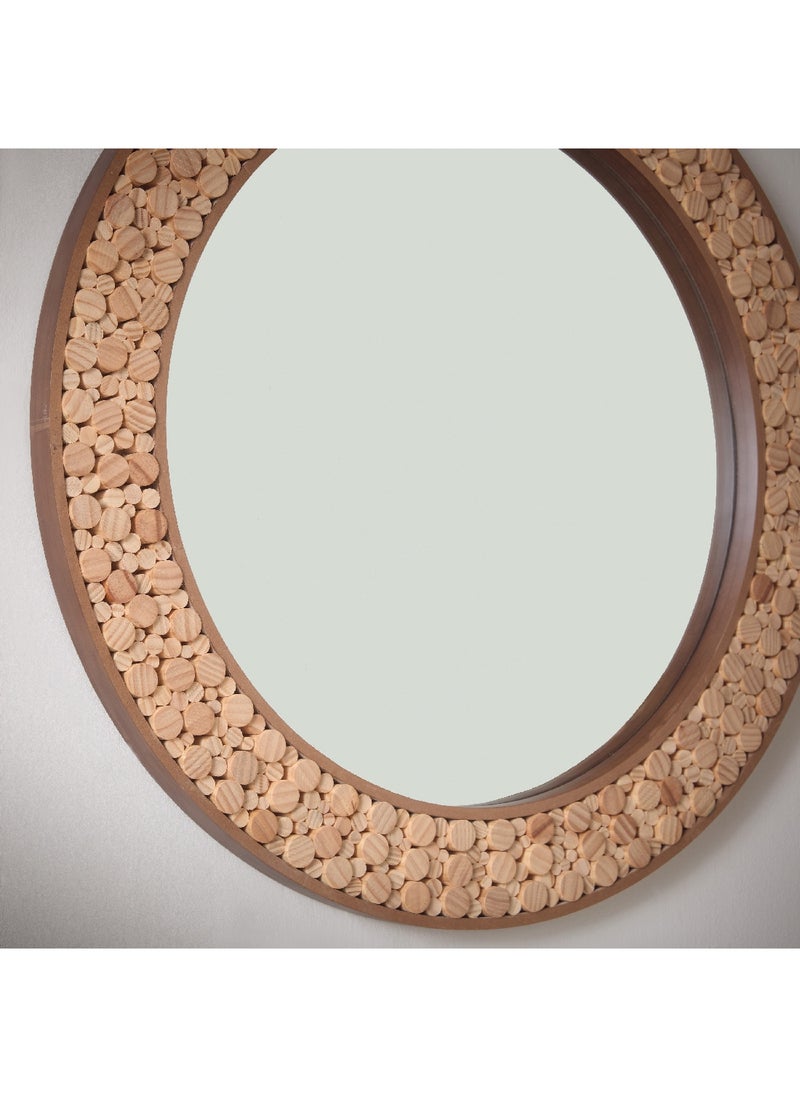 Home Box - Inez Wooden Frame Round Mirror 80 x 3.5 x 80 cm - Image 1