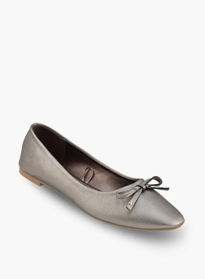 Flora Bella By Shoexpress PEWTER Women Bow Accent Ballerina Shoes for Women | Best Price UAE
