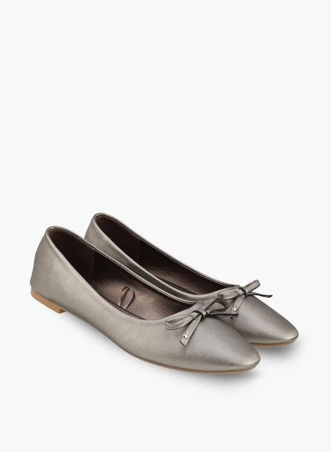 Women Bow Accent Ballerina Shoes