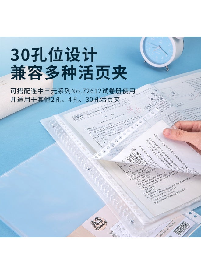 Deli 72616 A3 Sheet Protector 20 Pages – Transparent, 30-Hole Universal Fit, Smooth Round Openings, Compatible with Various Binders - Image 4