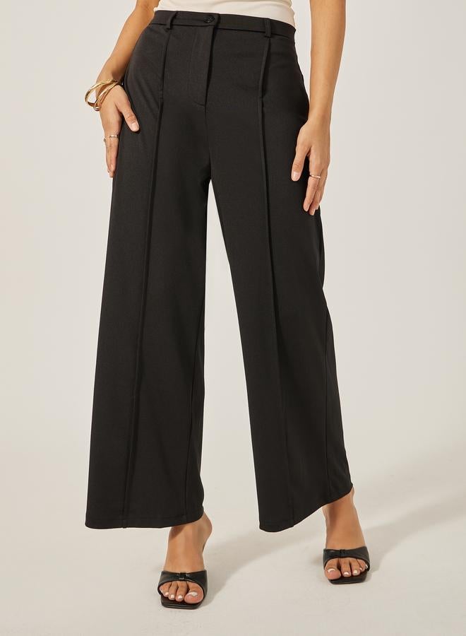 Styli Styli Mid Rise Wide Leg Pants with Pintuck Detail  - Image 2