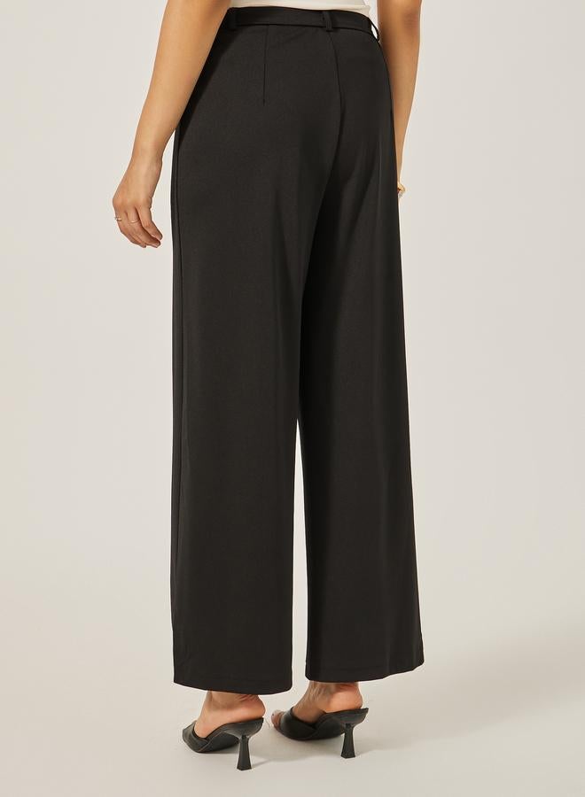 Styli Styli Mid Rise Wide Leg Pants with Pintuck Detail  - Image 4