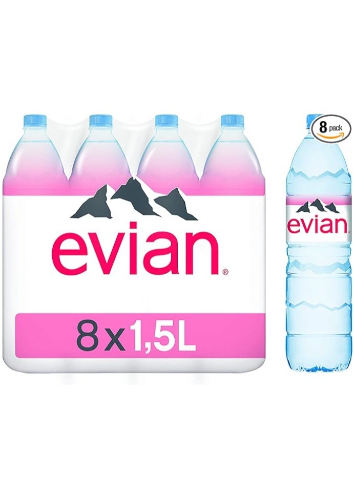 Evian 8 x 1,5 Liter Evian Mineral Water - Image 1