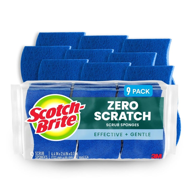 Scotch Brite Scotch-Brite Zero Scratch Scrub Sponge, 9 Units per Each - Image 1
