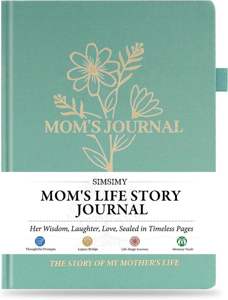 SIMSIMY Mom Life Story Book Journal, A Mother’S Guided Journal with Prompt Questions to Share Her Journey & Memories, Meaningful Family Keepsake Gift for Mother's Day, Birthday, Christmas from - Image 1