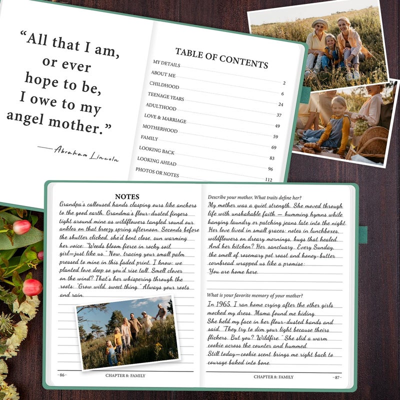SIMSIMY Mom Life Story Book Journal, A Mother’S Guided Journal with Prompt Questions to Share Her Journey & Memories, Meaningful Family Keepsake Gift for Mother's Day, Birthday, Christmas from - Image 3