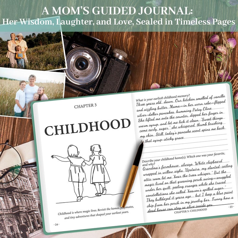 SIMSIMY Mom Life Story Book Journal, A Mother’S Guided Journal with Prompt Questions to Share Her Journey & Memories, Meaningful Family Keepsake Gift for Mother's Day, Birthday, Christmas from - Image 4