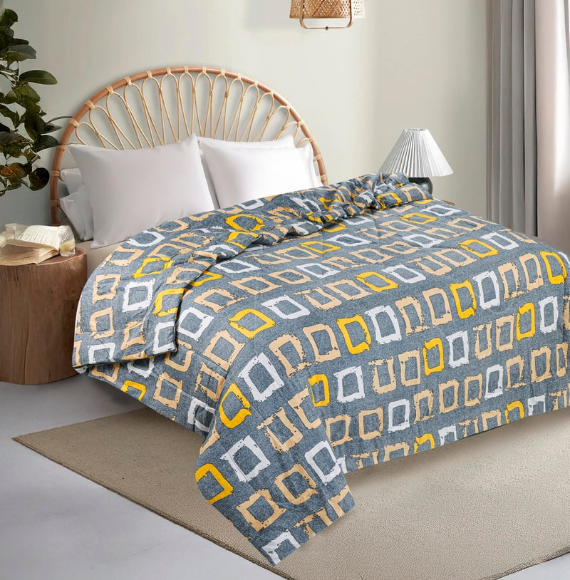 CHANDRAVATI 240 GSM Microfiber Reversible AC Comforter/Quilt/Duvets/Summer Blanket for Double Bed King Size [230x250 cm] (Grey) - Image 1