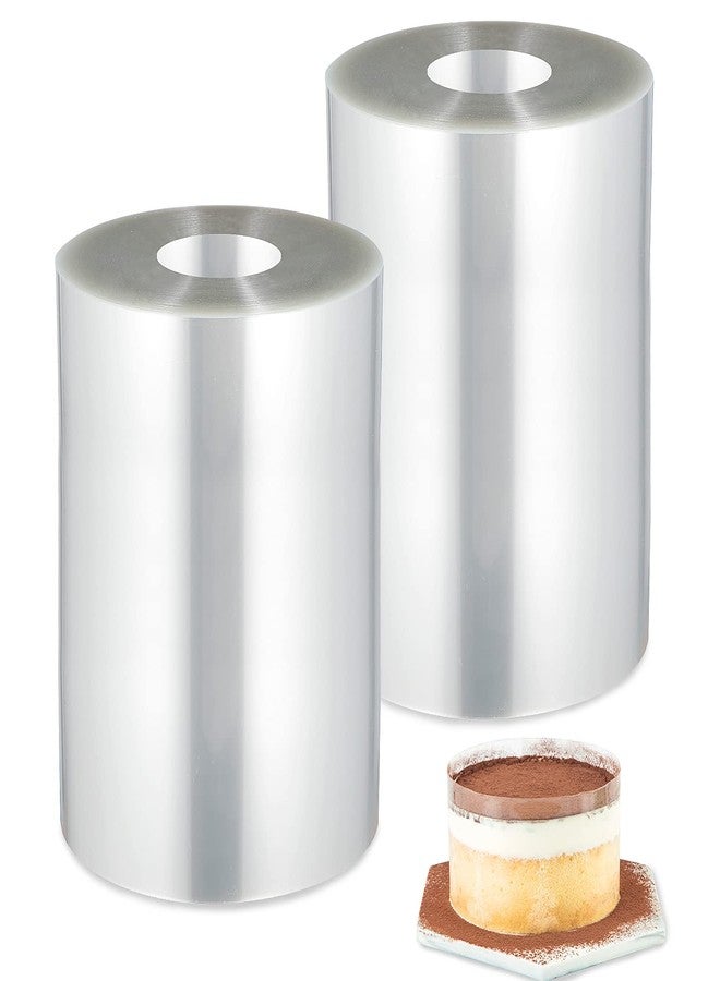 Coobbar Cake Collar, 2 Pack Transparent Mousse Rolls Clear Strips, Acetate Sheets for Chocolate Baking and Decorating (7.87 x 394) - Image 1