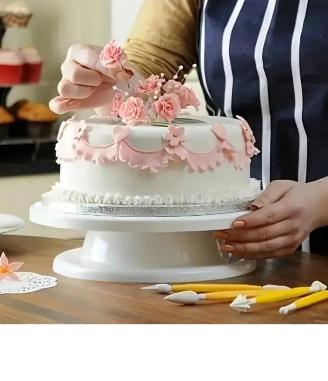 LDQ 360° Rotating Cake Turntable Stand for Cake Decorating | Heavy-Duty Non-Slip Baking Spinner for Cakes, Cupcakes & Pastries | Professional Cake Decorating Tool for Home Bakers | Pack of 1 - Image 1