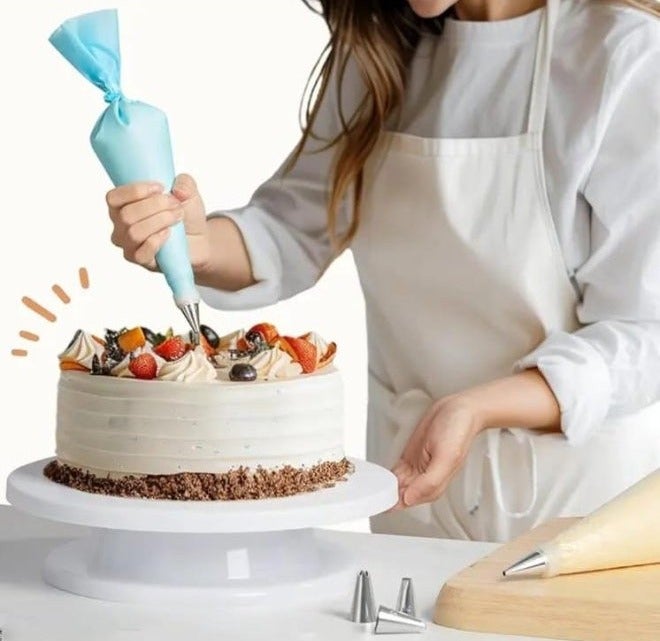 LDQ 360° Rotating Cake Turntable Stand for Cake Decorating | Heavy-Duty Non-Slip Baking Spinner for Cakes, Cupcakes & Pastries | Professional Cake Decorating Tool for Home Bakers | Pack of 1 - Image 3