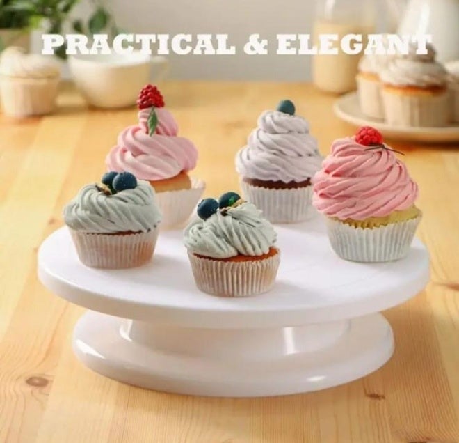 LDQ 360° Rotating Cake Turntable Stand for Cake Decorating | Heavy-Duty Non-Slip Baking Spinner for Cakes, Cupcakes & Pastries | Professional Cake Decorating Tool for Home Bakers | Pack of 1 - Image 5