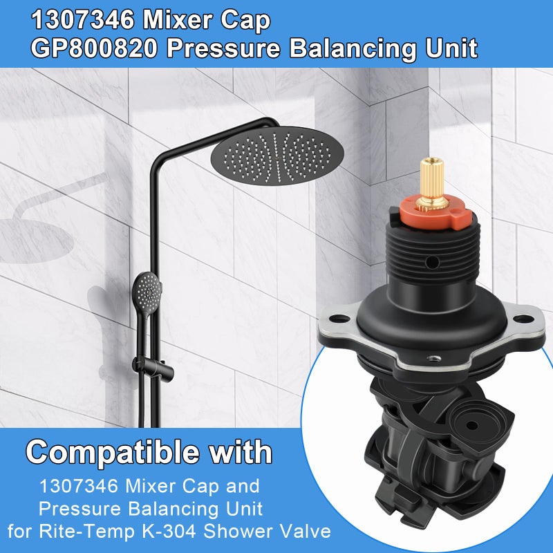 Edifla 1307346 Mixer Cap Sp Kit and GP800820 Pressure Balancing Unit Cartridge Compatible with Kohler Shower Valve, Shower Cartridge Repair Kit for Rite-Temp and K-304 Shower Valve, Retro - Image 5